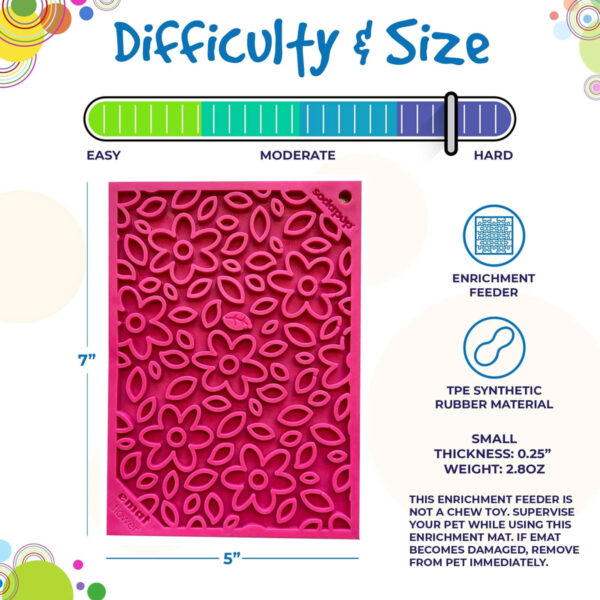 SodaPup Emat Flower Power Enrichment Lick Mat (Pink)