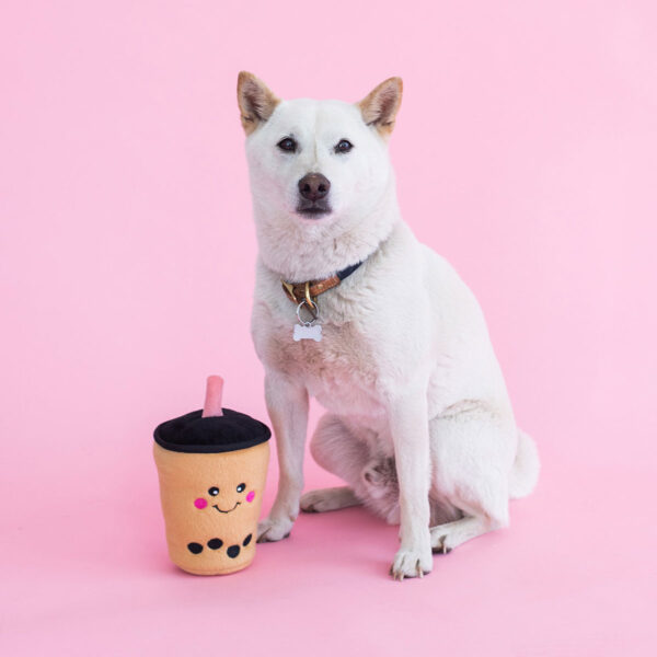 Milk Boba Tea Plush Dog Toy