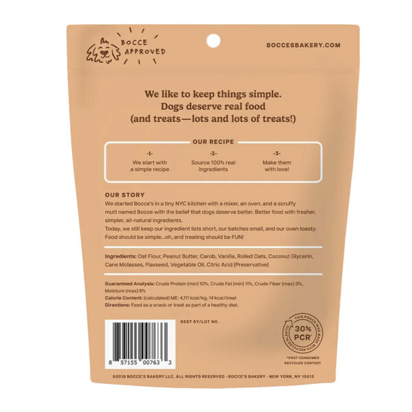 Bocce's Bakery Mud Pie Oh My Everyday Soft & Chewy Dog Treats (back)