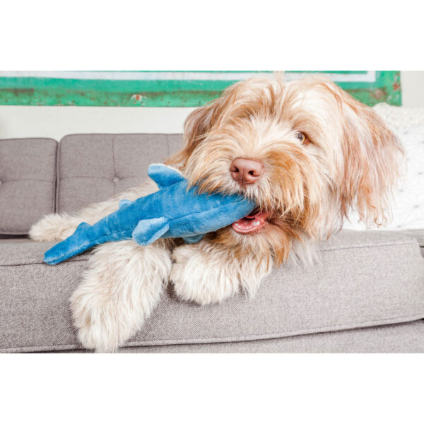 Fluff & Tuff Tank Shark Durable Plush Dog Toy (Small)