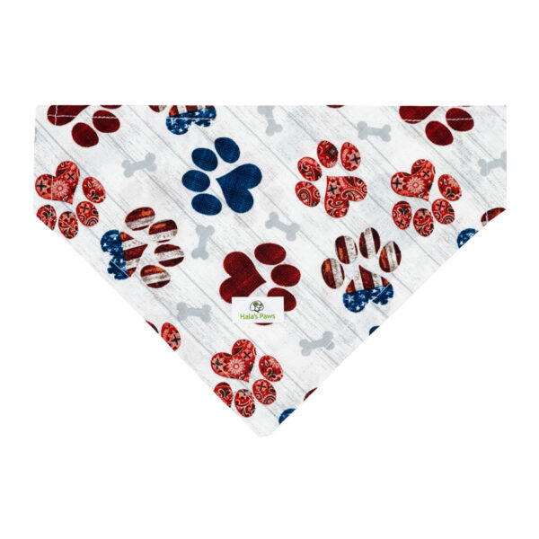 4th of July dog bandana red, white and blue puppy paws
