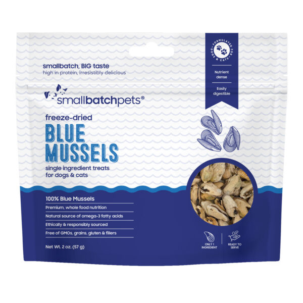 Smallbatch Freeze-Dried Blue Mussels Fish Treats for Dogs & Cats