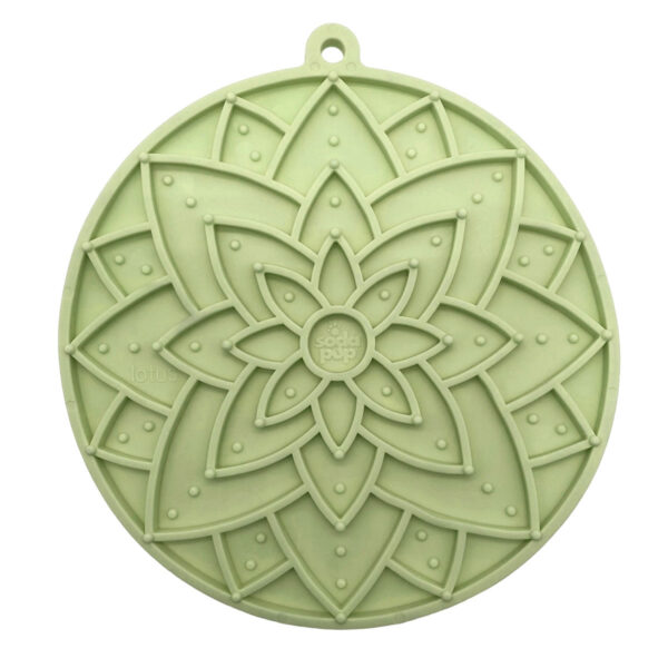 SodaPup Emat Lotus Enrichment Dog Lick Mat With Suction Cups (Light Green)