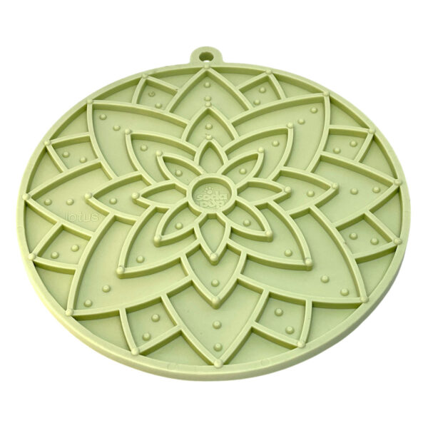 SodaPup Emat Lotus Enrichment Dog Lick Mat With Suction Cups (Light Green)