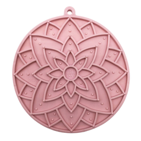 SodaPup Emat Lotus Enrichment Dog Lick Mat With Suction Cups (Light Pink)