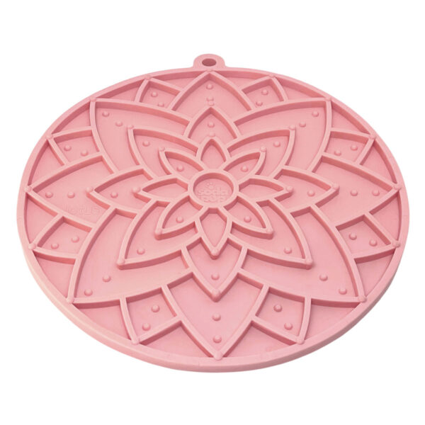 SodaPup Emat Lotus Enrichment Dog Lick Mat With Suction Cups (Light Pink)