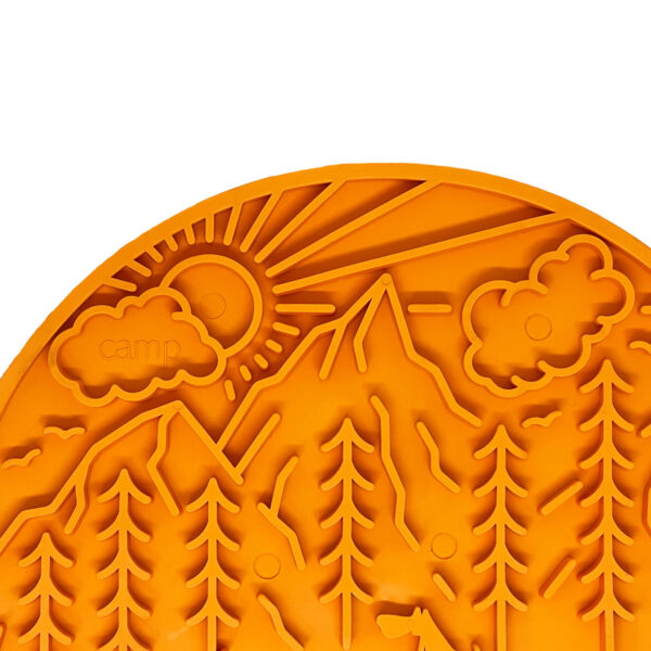 SodaPup Emat Camp Design Enrichment Dog Lick Mat (Orange)