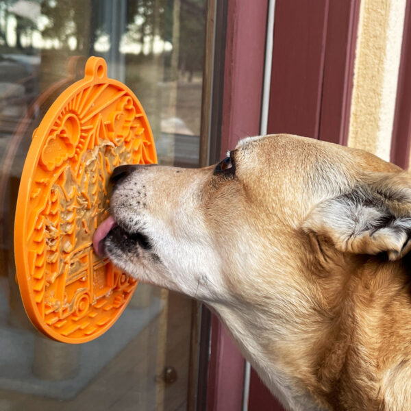 SodaPup Emat Camp Design Enrichment Dog Lick Mat (Orange)