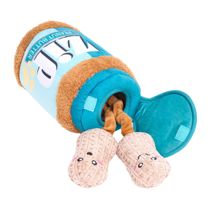 ZippyPaws Bungee Burrow Peanut Butter Jar Interactive Dog Toy